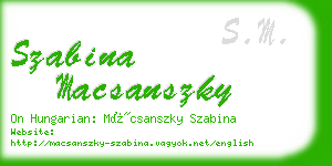 szabina macsanszky business card